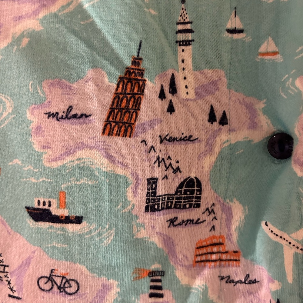 🐒🌎🙊munki munki 🌎 ‘around the world’ Map Print Pajama Set 🐒🌎🙈 - Picture 11 of 12